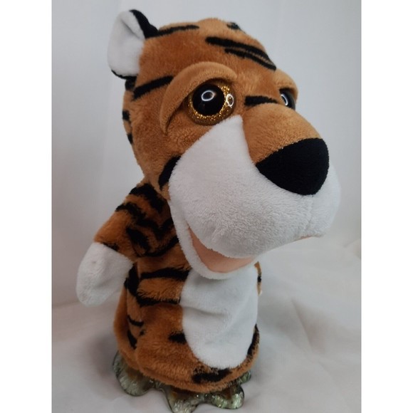 Kellytoy Tiger Hand Puppet Big Sparkle Eyes Plush 11" Stuffed Animal Puppet Toy - Picture 3 of 10